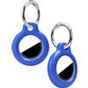 HAUXGOGO Custodia per Air Tag con Portachiavi [2 pezzi], Custodia protettiva per Ap-ple Air Tag Tracker Accessori per GPS Tracker, Robusto materiale PC, Impermeabile, Antiurto e Antigraffio (Blu)