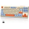MAMBASNAKE TKL- Tastiera da gioco wireless, Bluetooth/2,4 GHz, copritasto PBT, batteria ricaricabile da 4000 mAh, tastiera retroilluminata arcobaleno a colori misti con sensazione meccanica-Mirtilli