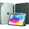 MoKo Cover per iPad (A16) 11a Generazione 11 Pollici, iPad 10a Gen 10,9 | Custodia per iPad 11/10,9 2025/2022 con Portapenna, Cover Trifold Sottile Leggera con Retro PC Rigido Traslucido, VerdeNotte