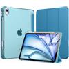 MoKo Cover per iPad Air 11 Pollici (M4/M3/M2) 2026/2025/2024 con Portapenna | Cover per iPad Air 5a/4a Gen 10,9 2022/2020, Custodia iPad Air Trifold Leggera con Retro PC Rigido Traslucido, Blu Pavone