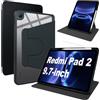 Lemxiee Cover per Xiaomi Redmi Pad 2 9.7 Case per supporto rotante & Slot per penna Custodia in pelle PU + Acrilico trasparente