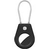 AXFEE Portachiavi AirTag, Custodia per AirTag con Filo-Nero | Localizzatore di Chiavi Portatile, Supporto per Cover Protettiva per Tracker per AirTag, per Zaini e Animali Domestici