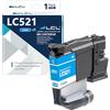 LCL LC521 Ciano Cartuccia d'inchiostro LC521 LC-521 LC521C LC-521C | Compatibile per Brother DCP-J1260DW DCP-J1310DW DCP-J1313DW DCP-J1360DW DCP-J1460DW(1-Pack)