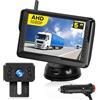 Inefala Telecamera Retromarcia Senza Fili per Auto 5 Pollice LCD Monitor Schermo Telecamera Posteriore Impermeabile Visione Notturna per Camion/Camper/Rimorchi/Bus