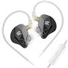 keephifi KZ EDXS Cuffie con monitor in-ear da 10 mm, driver dinamico HiFi 3D in metallo, auricolari cablati IEMS con suono ad alta risoluzione e cavo staccabile (con microfono)