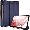 TECHGEAR Cover Compatibile con Samsung Galaxy Tab S8 Plus 12.4 2023 (SM-X810 / SM-X816) Custodia Smart Cover Tri-Fold [Compatibile con Penna] con Protezione d'angolo [Sveglia Automatica] - Blu