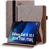 ONETHEFUL Custodia Cover per Samsung Galaxy Tab A6 10.1 2016 (SM-T580/T585) Protettivo Fascia Elastica Supporto in Pelle PU con Auto Svegliati/Sonno cachi