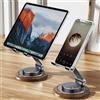 Generic Supporto da scrivania pieghevole doppio, regolabile, supporto per telefono cellulare, girevole a 360°, con base a disco in legno, per iPhone 17, 16, 15 Pro Max e tutti gli smartphone, oro/nero