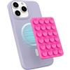 Generic Sillicon - Supporto magnetico a ventosa per telefono con anello magnetico per iPhone e Android, supporto rimovibile per selfie e video Tiktok, colore: Magenta