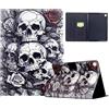 Generico DayQiQiPu Cover per Samsung Galaxy Tab A11+ Plus SM-X230/X235/X236B (11 Pollici) Custodia Portafoglio Flip Leggero e Sottile Con Motivo con teschi rose Guscio con Supporto e Auto Wake/Sleep, 06