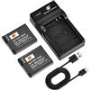 DSTE 2pcs DMW-BCM13 Batteria e Caricatore Compatibile con Panasonic DMC-TS5 DMC-TZ40 DMC-ZS27 DMC-ZS30