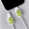 Generic 2 protezioni per caricabatterie, protezione per cavo scintillante 3D e salvacavo per cavi di ricarica del telefono, protezione anti-morso per cavi USB-C e Lightning, accessori flessibili per cavi a