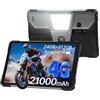 8849 Tank Pad E Android 14 Rugged Projector Tablet, 10.95 Display, 24GB RAM, 512GB ROM, 21000mAh Octa-core Impermeabile Outdoor, 50MP + 32MP Camera, Camping Light, WiFi, BT 5.3, GPS