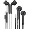 KEFIANY Cuffie Auricolari Da 3,5 Mm Con Cavo Per Microfono, Jack Per Cuffie, Compatibili Con Samsung Galaxy A52 Google Pixel Tablet PC Gaming S6-EJ (2 Confezioni), Nero