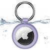 Inesore Clear Case for Apple AirTag 1/2, Waterproof Holder 1 Pack | Transparent Carbon Fibre Look for AirTag Key Fob, Scratch-Resistant Mount for Pet Collars, Luggage Tags, Clear-Purple