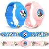 Générique 2 braccialetti per bambini impermeabili per AirTag, Carino Carino Animato Regolabile Nascosto per Apple Air Tag HolderCustodia in Silicone Morbido Anti-Perdita GPS Tracker Strap per tutti(blu, rosa)