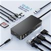 ROCKETEK Surface Thunderbolt 4 Dock con triplo display 4K HDMI + VGA, 12 in 1 Surface Docking Station Travel Hub Adapter per Surface Pro 11/10/9/8/X/7+/7,Laptop 7/6/5/4/3,Laptop Studio 2/1,Go 4/3/2/1