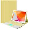 QYiiD Custodia per tastiera con touchpad per iPad Mini 5/4/3/2/1, blu e tastiera QWERTY TrackPad rimovibile con custodia protettiva e portapenne, colore giallo