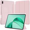 EspZanthic Custodia per tablet Honor Pad X8b/Pad X10 2026/Pad X8a 2024 da 11 pollici, con portapenne, cover posteriore trasparente, sottile, antiurto, rosa