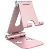 Simpeak Supporto Tablet, Universale Smartphone Stand Tavolo Regolabile Multi-Angolo Alluminio Porta Cellulare Compatibile con iPad, Holder Compatibile con Switch Lite, Dispositivi 4-10,Oro Rosa