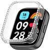 Generic Custodia protettiva con diamanti per Redmi Watch 3 Active/Watch 3 Lite, rigida in policarbonato, per donne e ragazze, senza pellicola trasparente