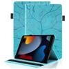 Vkooer Custodia per iPad 10.2 Pollice 2021/2020/2019, iPad 9/8/7 Generazione Cover Custodia Protettiva Pelle PU Flip Tasca Smart Cover Case per iPad Air 3 2019 / iPad Pro 10.5 2017, Turchese