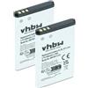 vhbw 2x batteria compatibile con Beghelli SLV20+ smartphone cellulare (1000mAh, 3,7V, Li-Ion)