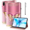 TUOLISG Custodia per Honor Pad X8a 11 2024, in pelle PU, con funzione di supporto, slot per carte e chiusura elastica, farfalla rosa