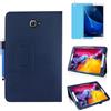 MEIYOUQI Custodia per Samsung Galaxy Tab A 10.1 Inch 2016 (SM-T580 T585 T587),Sottile Pelle Multi-angli Stand Protezione totale Tablet Cover Caso Con Penna Stilo, Pellicola Per Schermo (Blue)