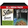Sheba Sauce Collection Selezione Assortita Cibo Umido per Gatti, 32 Vaschette da 85 g