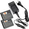 DSTE 2pcs KLIC-7001 Batteria & Caricabatteria Compatibile per Kodak M1063 M1073 IS M320 M753