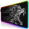 TITANWOLF - RGB Tappetino per Mouse da Gioco XXL - 800x300mm - 11 LED Colori e Effetti di Luce - Precisione e velocità - Lato Inferiore gommato - Lavabile - per Computer PC e Laptop