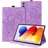 Auslbin Cover Compatibile con Xiaomi Redmi Pad 2 Pro 12,1 2025 Pelle in Rilievo Farfalla Custodia di Tablet con Funzione Stand Anti-Fall Flip Tab Cover, Viola