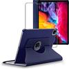 ebestStar - Cover per iPad Air (2020) 10.9, iPad Air 4 Apple, Custodia Protezione Rotazione 360, Pelle PU, Blu scuro + Vetro Temperato