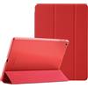 ProCase Custodia per iPad 9.7 2018 6a Generazione/2017 iPad 5a Generazione - Smart Cover Stand Ultral Leggero Slim,con Cover Posteriore Traslucida Smerigliata per iPad 9,7 pollici-Rosso