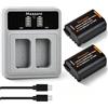 Massate Confezione da 2 batterie DMW-BLK22 da 2600 mAh + caricatore rapido LED PD20 W, carica completa in 2,5 ore, batteria per fotocamere Panasonic Lumix GH5, GH5 II, GH6, GH7, S5, S5 II, S5 II, S5