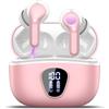 BESNOOW Cuffie Bluetooth, Auricolari Bluetooth 5.3 Stereo HiFi con 4 HD Mic, Cuffie Wireless In Ear ENC Cancellazione Rumore, 40 Ore LED Display Touch Control,Cuffiette Bluetooth IP7 Impermeabili, Rosa