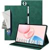 Auslbin Custodia compatibile con Honor Pad 10 12.1 2023 Cover, Tablet in Pelle PU Adatto per Honor Pad 10 /HEY3-W00 W10, Stile Classico in Pelle, Verde