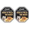 Cesar Ricette Classiche Cibo per Cane, con Pollo e Manzo Saporiti, 150 g, 14 Vaschette (Confezione da 2)