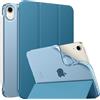 MoKo Cover per iPad mini 7a(A17 Pro)/6a 8,3 pollici 2024/2021, Blu Pavone | iPad Cover in TPU e Pelle PU Semi-Trasparente Sostegno Supporto Sottile con Morbido TPU Cover con Auto Svegliati/Sonno