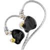Yinyoo KZ ZS10 PRO X Auricolari In-Ear, 4BA+1DD Hybrid Driver HiFi Ear Monitor Auricolari, Cuffie cablate con cavo da 0,75 mm a 2 pin per musicista audiofilo Stage (X nero, senza microfono)