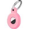 Ainiv Portachiavi per Airtag, Custodia per Airtag Portachiavi in Spesso Silicone, Localizzatore di Chiavi per Airtags Portatile per Zaini e Animali Domestici, Mini Cover Protettiva Tracker, Rosa