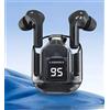 AYMBH True Wireless Bluetooth 5.3 Auricolari con Design Trasparente, Display a LED, Stereo HiFi 3D, Microfono Impermeabile IPX8 con Cancellazione del Rumore, Tempo di riproduzione 35 ore per Sport,