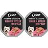 Cesar Ricette Classiche Tenero Paté con Vitello e Pollo - 14 vaschette (Confezione da 2)