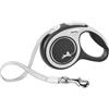 FLEXI Guinzaglio retrattile per cani, ergonomico, resistente e anti-groviglio, per cani fino a 11,8 kg, 3 m, extra piccolo, grigio/nero