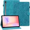 Rosbtib Custodia Cover per Samsung Galaxy Tab S10 Lite 2025/ S10 FE/ S9 FE 10.9 Pollici, Custodia Protettiva in Pelle PU con Funzione Supporto e Scomparti per Carte, Design Mandala, Blu