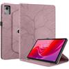 Succtopy Cover Compatibile con Lenovo Idea Tab 11 Pollici 2025 TB-336ZU TB-336FU Cover in Pelle PU con 360 Gradi di Rotazione Custodia Protettiva con Porta Penna per Lenovo Idea Tab 11 Oro Rosa