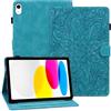 Rosbtib Custodia Cover per iPad (A16) 11a Generazione 2025 11 / iPad 10a Generazione 2022 10.9, Custodia Protettiva in Pelle PU con Funzione Supporto e Scomparti per Carte, Design Mandala, Blu