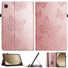 Generico DayQiQiPu Custodia per Huawei MediaPad M3 BTV-W09/BTV-DL09 8,4 Pollici in Pelle PU Folio Motivo Farfalla, Custodie Protettiva Flip Portafoglio Cover Slot per Carte e Supporto, Oro Rosa