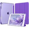 MoKo Cover per iPad 9a/8a/7a Generazione 10,2 Pollici con Portapenna | Custodia per iPad 10,2 2021/2020/2019, Trifold Sottile Leggera Cover con Retro PC Rigido Traslucido, Viola Intenso